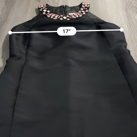 Kate Spade Dress By The Pool Black Mosaic Floral Embroidered Shift Dress Size 10 - Picture 11 of 13